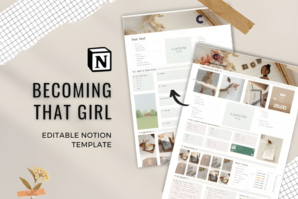 Notion Template Become That Girl Planner