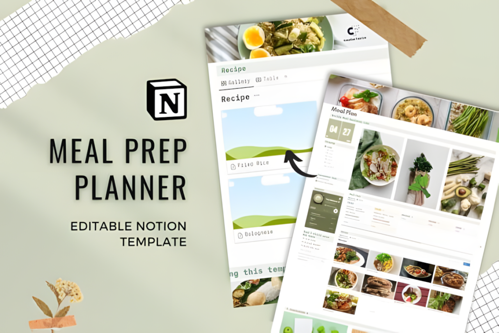 Notion Template Meal Prep Planner